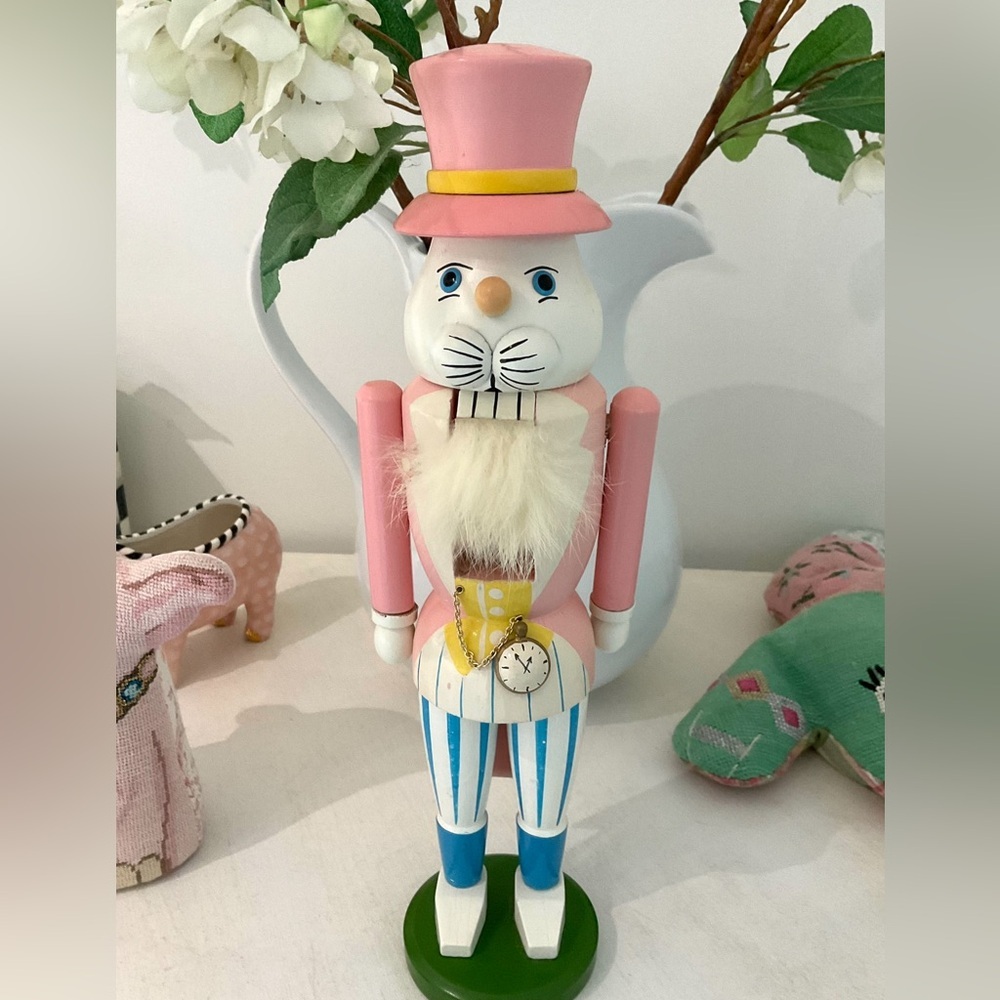 Erzgebirge Easter Rabbit Nutcracker 12.5” Pastel German Wooden Vintage Rare - Picture 8 of 11